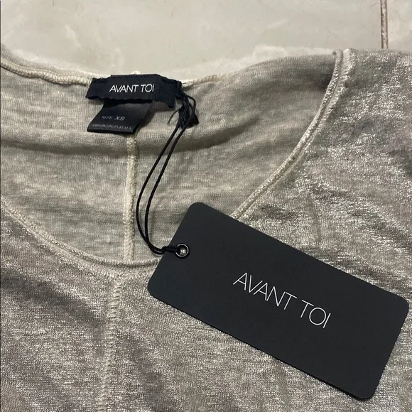 Avant Toi Silver Graphic Long Sleeve Blouse BBB - Picture 3 of 8